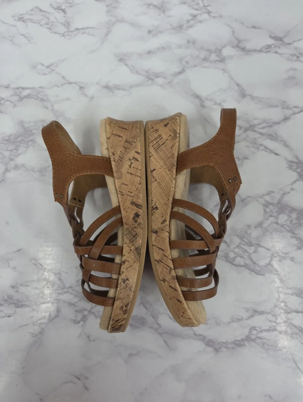Jellypop Brown Faux Cork Wedge Sandals Toddler Girls Size 10